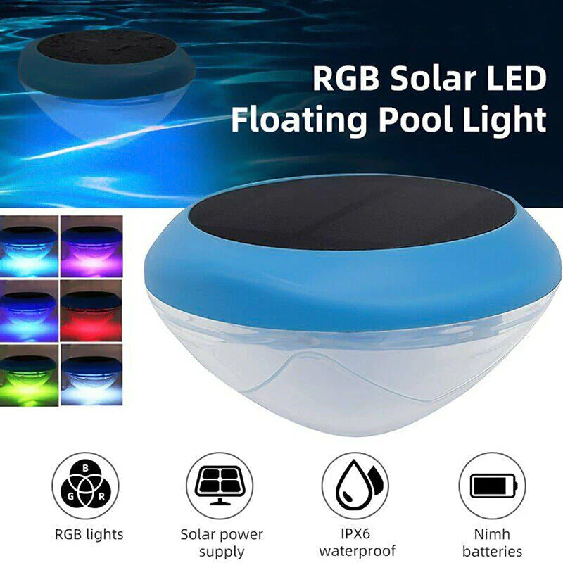 Solar LED RGB Light Outdoor Garden Pond Swimming Pool Floating Waterproof Lamps